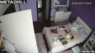 Petite French girl naked in her room