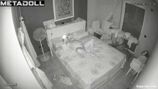 Busty European woman masturbates on her bed