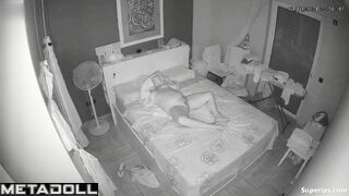 Busty European woman masturbates on her bed