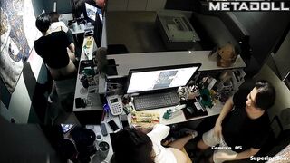 Korean coworkers fuck in the office