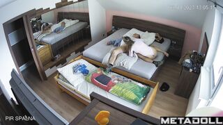 Scottish couple fuck in their bed wildly real spy cam