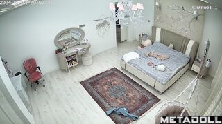 Horny American brunette wife with beautiful big tits in sexy underwear