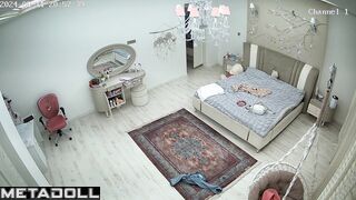 Horny American brunette wife with beautiful big tits in sexy underwear
