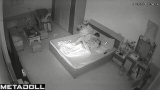 Amazing German couple having sex wildly in their bed spy cam