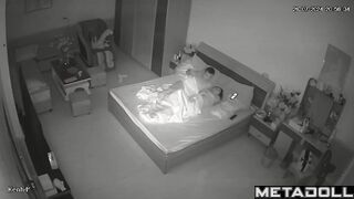 Amazing German couple having sex wildly in their bed spy cam