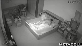 Amazing German couple having sex wildly in their bed spy cam
