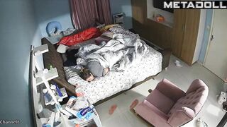 Sweet Dutch brunette aunt masturbates while watching bukkake porn