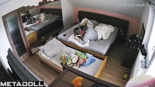 Amateur New Zealander couple fuck wildly in their bed voyeur cam