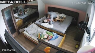 Amateur New Zealander couple fuck wildly in their bed voyeur cam