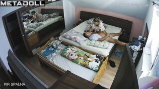 Scottish newly married couple fuck wildly in their bed spy cam