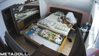 Scottish newly married couple fuck wildly in their bed spy cam