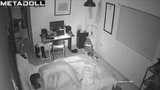 Naughty naked English brunette student girl sex in the bedroom live