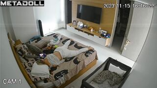 Skinny blonde step-mom has orgasms while masturbating live
