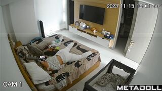 Skinny blonde step-mom has orgasms while masturbating live