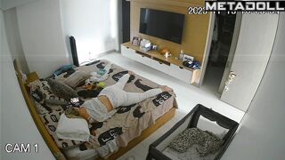 Skinny blonde step-mom has orgasms while masturbating live