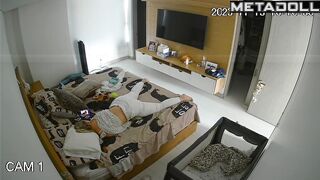 Skinny blonde step-mom has orgasms while masturbating live