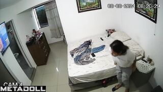 Amateur Spanish brunette fancy girl changes her clothes before masturbating