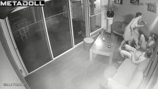 Skinny Canadian brunette student girl sex at home hidden cam