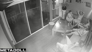 Skinny Canadian brunette student girl sex at home hidden cam