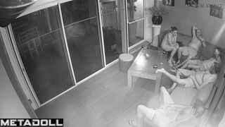 Skinny Canadian brunette student girl sex at home hidden cam