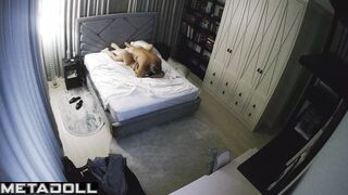 Naughty naked Belgian brunette mother fucks her fat husband hidden IP cam