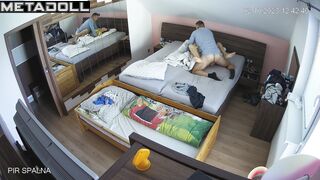 My neighbours having sex in their bed wildly hidden IP cam