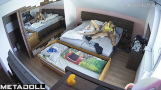 My neighbours having sex in their bed wildly hidden IP cam