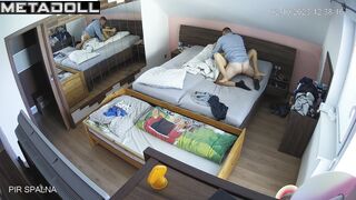 My neighbours having sex in their bed wildly hidden IP cam