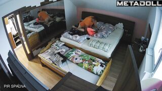 Mature couple having sex in their bed wildly spy cam