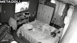 Amazing Swedish newly married couple having sex in their bed spy cam record