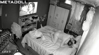 Amazing Swedish newly married couple having sex in their bed spy cam record