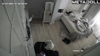 Daily routine of Canadian brunette doctor before watching porn IP cam