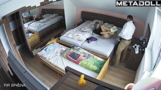 Mature Irish brunette MILF is fucked on the floor hidden IP camera