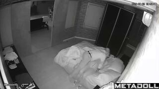 Tall blonde woman gets fucked in bed