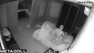 Tall blonde woman gets fucked in bed