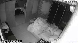 Tall blonde woman gets fucked in bed
