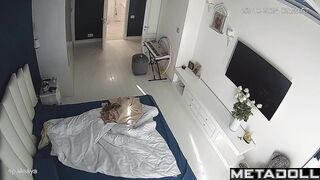 Young Russian girl is naked in her room