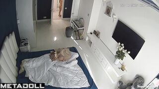 Young Russian girl is naked in her room