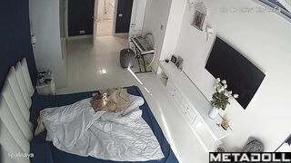 Young Russian girl is naked in her room