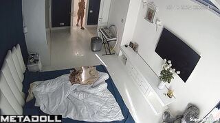 Young Russian girl is naked in her room