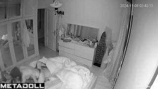 European tattooed couple fucks in their bed
