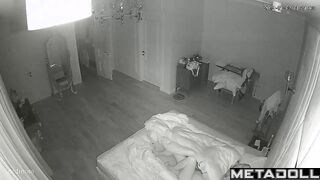 Arabian blonde woman rides her husband