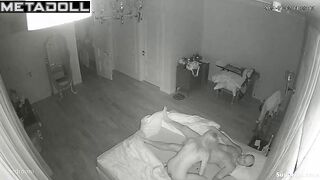 Arabian blonde woman rides her husband