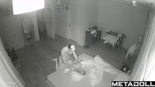 Arabian blonde woman rides her husband