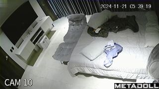 Busty girl Latina naked in her room