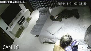 Busty girl Latina naked in her room