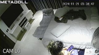 Busty girl Latina naked in her room