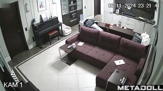Ukrainian busty girl is naked on the couch