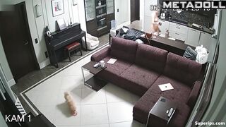 Ukrainian busty girl is naked on the couch