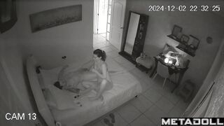 Petite Latina girl rides her husband